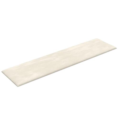 Vægpaneler 12 stk. 60x15 cm 1,08 m² fløjl cremefarvet
