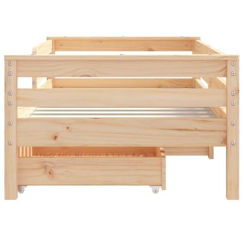 Sengeramme til juniorseng m. skuffer 70x140 cm massivt fyr