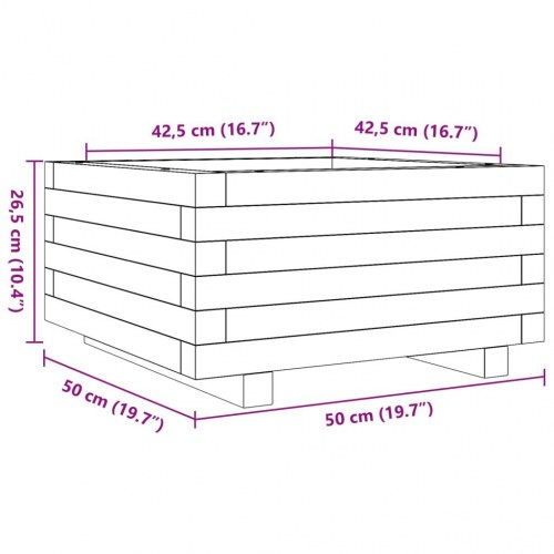 Plantekasse 50x50x26,5 cm massivt douglasgran
