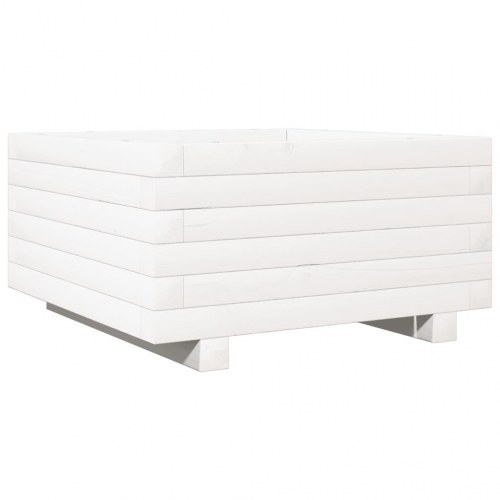 Plantekasse i massivt fyrretræ 50 x 50 x 26,5 cm - hvid