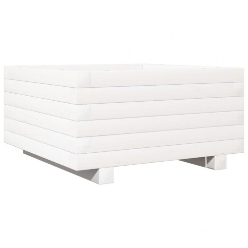 Plantekasse i massivt fyrretræ 50 x 50 x 26,5 cm - hvid