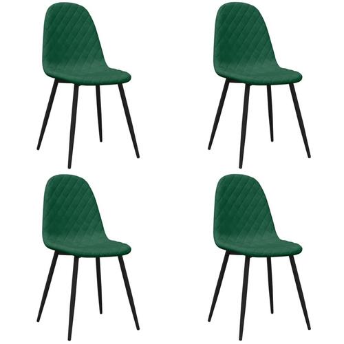 Spisebordsstole 4 stk. velour mørkegrøn