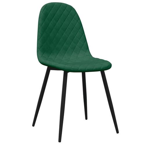 Spisebordsstole 4 stk. velour mørkegrøn