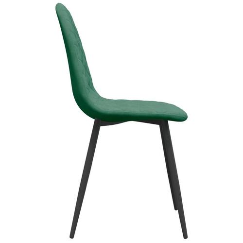 Spisebordsstole 4 stk. velour mørkegrøn