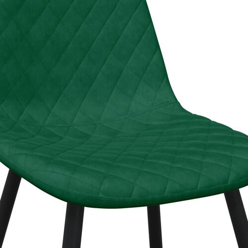 Spisebordsstole 4 stk. velour mørkegrøn