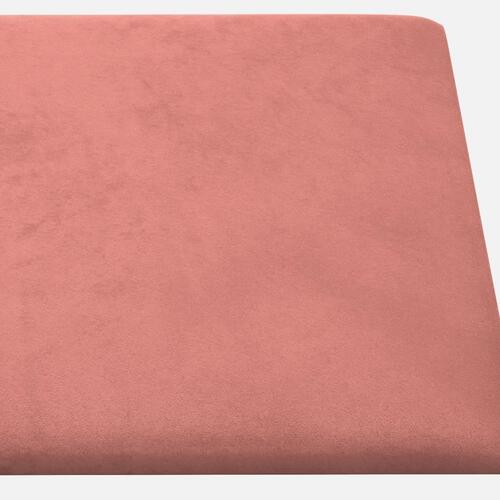 Vægpaneler 12 stk. 60x30 cm 2,16 m² fløjl lyserød