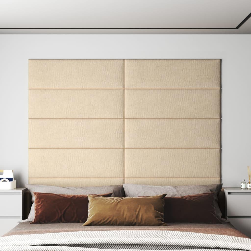 Vægpaneler 12 stk. 90x30 cm 3,24 m² stof cremefarvet