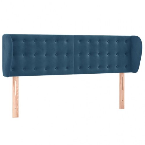 Sengegavl med kanter 147 x 23 x 78/88 cm - mørkeblå
