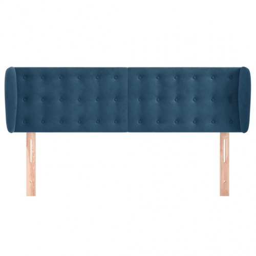 Sengegavl med kanter 147 x 23 x 78/88 cm - mørkeblå