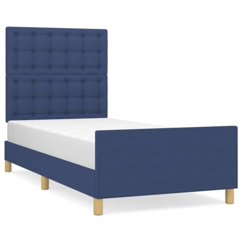 Sengeramme uden madras 90×200 cm - stof, blå