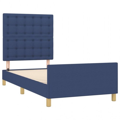 Sengeramme uden madras 90×200 cm - stof, blå