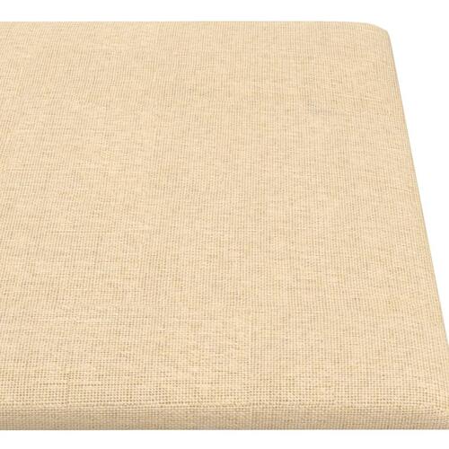 Vægpaneler 12 stk. 90x15 cm 1,62 m² stof cremefarvet
