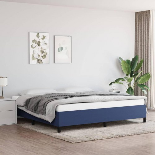 Sengeramme uden madras 200x200 cm stof blå