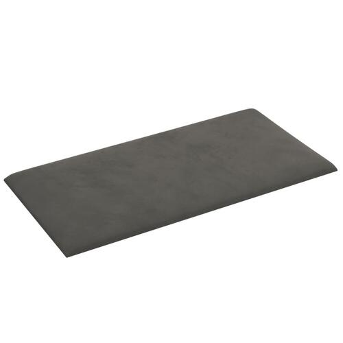 Vægpaneler 12 stk. 30x15 cm 0,54 m² fløjl mørkegrå