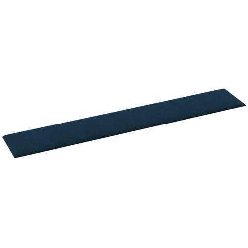 Vægpaneler 12 stk. 90x15 cm 1,62 m² fløjl blå
