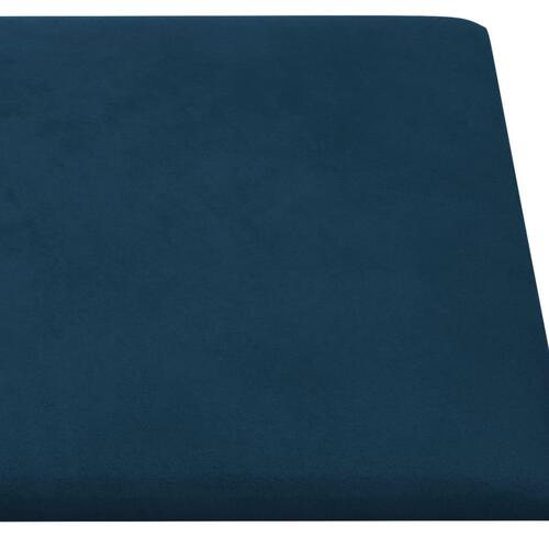 Vægpaneler 12 stk. 90x15 cm 1,62 m² fløjl blå