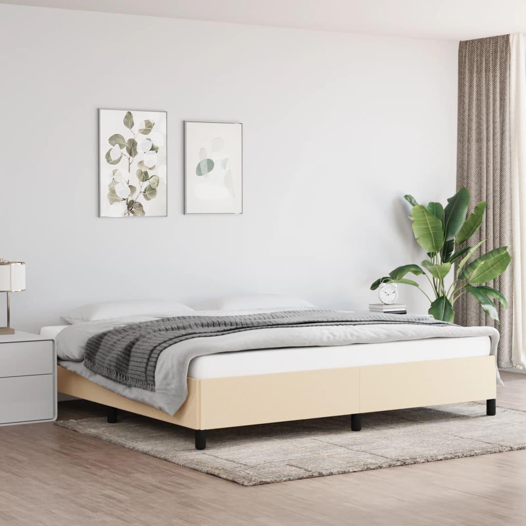 Sengeramme uden madras 200x200 cm stof cremefarvet