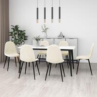 Spisebordsstole 6 stk. velour cremehvid