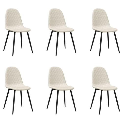 Spisebordsstole 6 stk. velour cremehvid