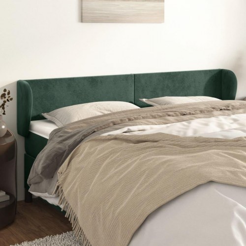 Sengegavl med kanter 183 x 23 x 78/88 cm - mørkegrøn