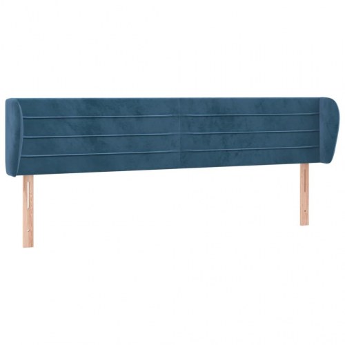 Sengegavl med kanter 183 x 23 x 78/88 cm - mørkeblå