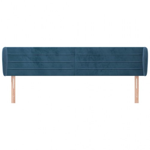 Sengegavl med kanter 183 x 23 x 78/88 cm - mørkeblå