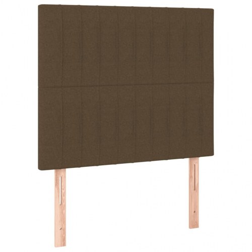 Kontinentalseng med madras 100×200 cm - stof, mørkebrun