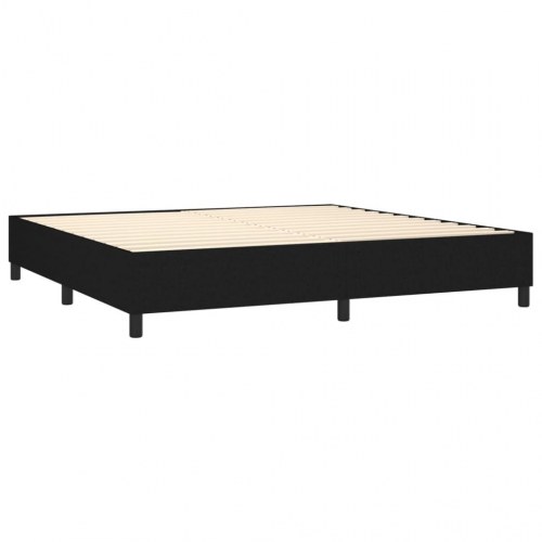 Kontinentalseng med madras 200×200 cm - stof, sort