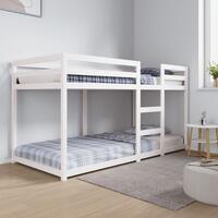 Køjeseng 90x200 cm massivt fyrretræ hvid