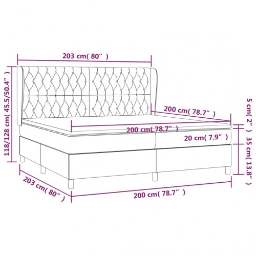 Kontinentalseng med madras 200×200 cm - stof, blå