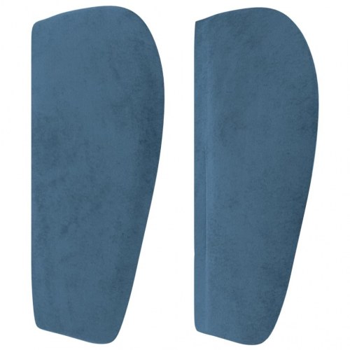 Sengegavl med kanter 93x23x78/88 cm fløjl mørkeblå