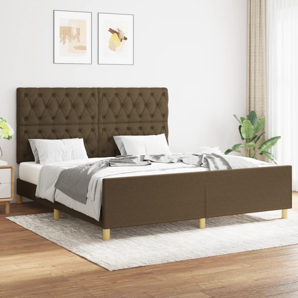 Sengeramme uden madras 160x200 cm stof mørkebrun billede
