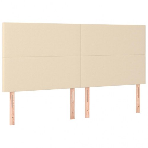 Kontinentalseng med madras 200×200 cm - stof, cremefarvet