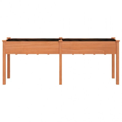 Plantekasse med foring 203x53x76 cm massivt fyrretræ brun