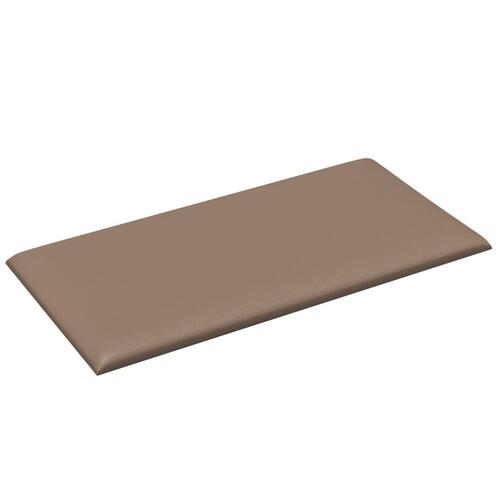 Vægpaneler 12 stk. 30x15 cm 0,54 m² kunstlæder cappuccinofarvet