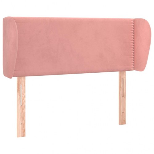 Sengegavl med kanter 93x23x78/88 cm fløjl lyserød