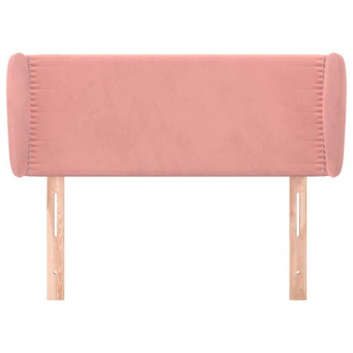 Sengegavl med kanter 93x23x78/88 cm fløjl lyserød