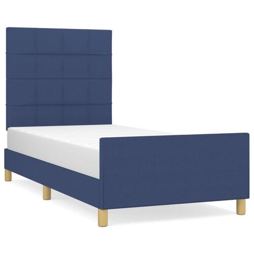 Sengeramme uden madras 90x190 cm stof blå