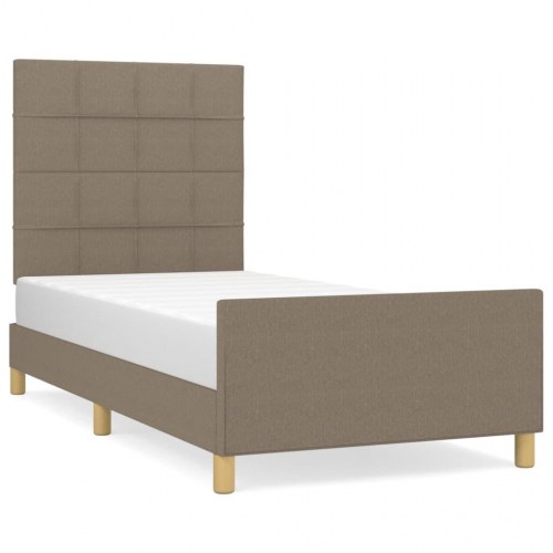 Sengeramme uden madras 90x190 cm i stof - gråbrun