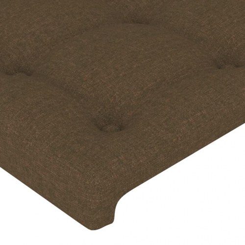 Sengeramme 160x200 cm med justerbar sengegavl - stof, mørkebrun