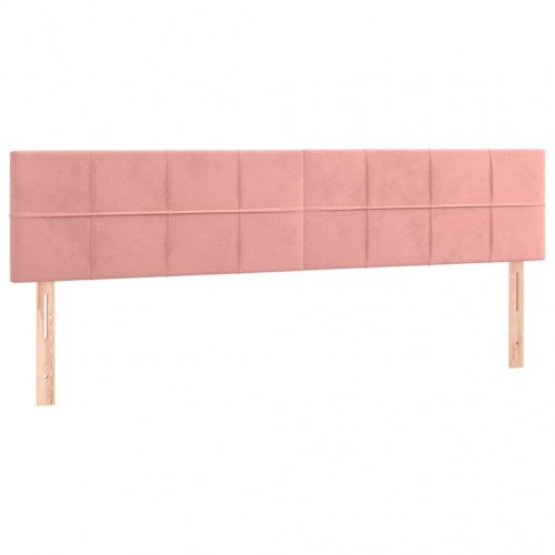 Kontinentalseng med madras 200×200 cm - fløjl, lyserød