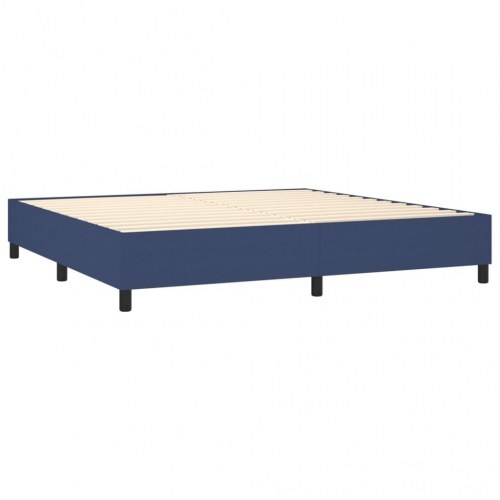 Kontinentalseng med madras 200×200 cm - stof, blå