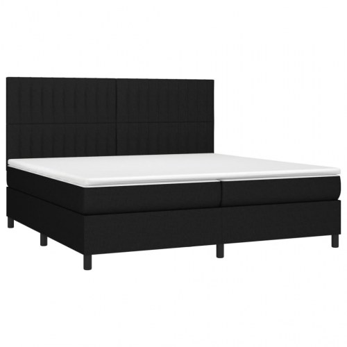 Kontinentalseng med madras 200 x 200 cm - stof, sort