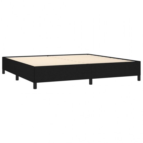 Kontinentalseng med madras 200 x 200 cm - stof, sort