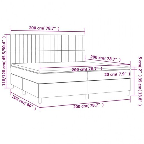 Kontinentalseng med madras 200 x 200 cm - stof, sort