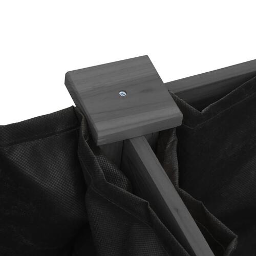 Plantekasse med foring 203x53x76 cm massivt fyrretræ grå