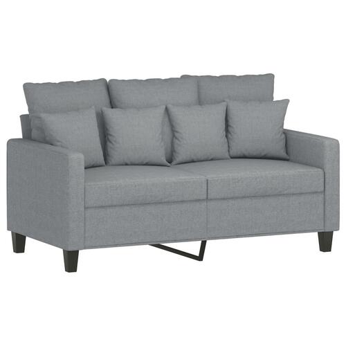 3 personers sofa med hynder stof lysegrå