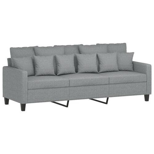 3 personers sofa med hynder stof lysegrå