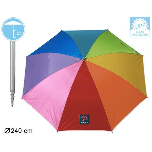 Parasol 240 cm UPF 50+ Regnbue