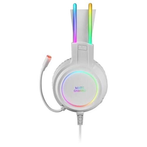 Gaming høretelefon med mikrofon Mars Gaming MHRGBW Hvid